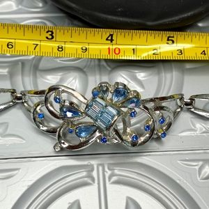 Vintage Blue Crystal and Silver Bracelet